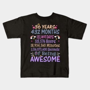 Birthday Gift 36 Years Old Being Awesome Kids T-Shirt